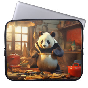 Panda Bear Animal Fun Cooking Kitchen Happy Time Laptop Sleeve