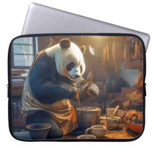Panda Bear Animal Fun Cooking Kitchen Happy Time Laptop Sleeve