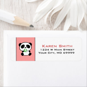 Panda Bear Animal Return Address Labels