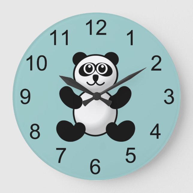 Panda Bear Animal Wall Clock (Front)