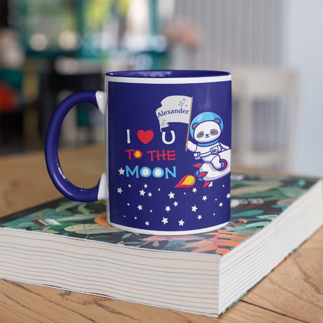 Panda bear astronaut space rocket cute kawaii kids mug (Creator Uploaded)