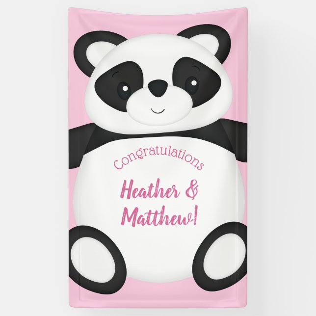 Panda Bear Baby Shower Banner (Vertical)
