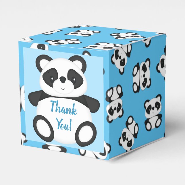 Panda Bear Baby Shower Favour Box (Front Side)
