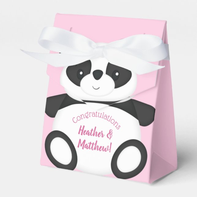 Panda Bear Baby Shower Favour Box (Front Side)