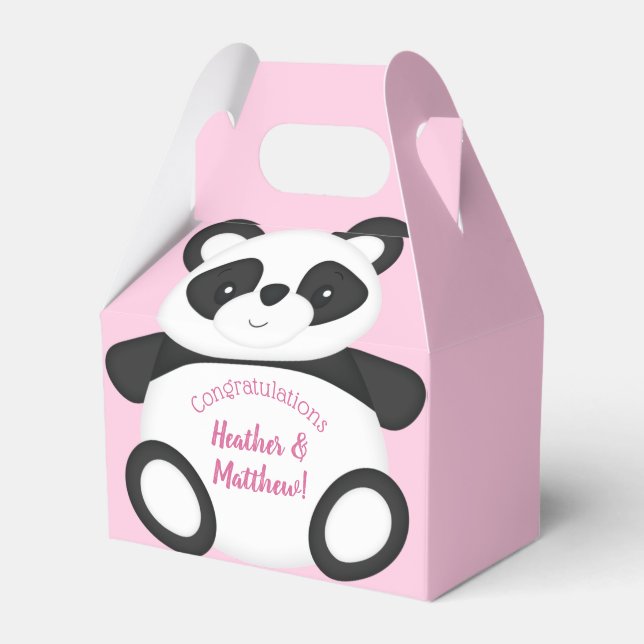 Panda Bear Baby Shower Favour Box (Front Side)
