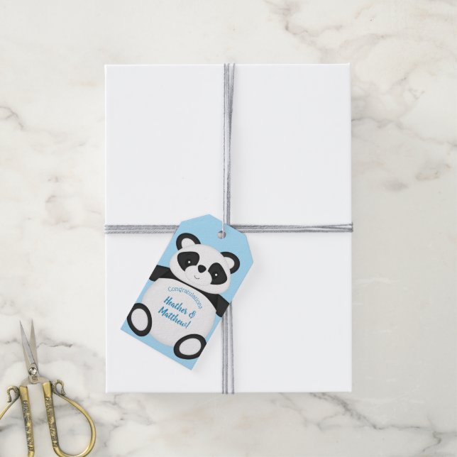 Panda Bear Baby Shower Gift Tags (With Twine)