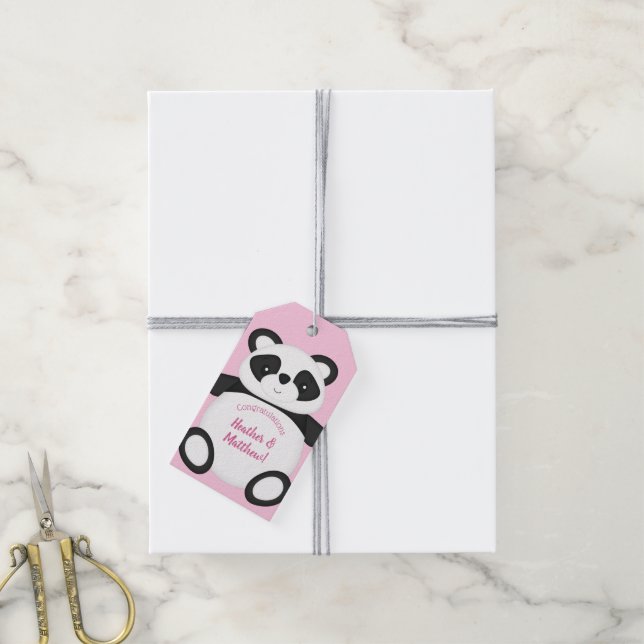 Panda Bear Baby Shower Gift Tags (With Twine)