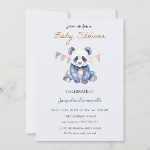 Panda bear Baby Shower Invitation