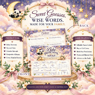 Panda Bear Baby Shower Predictions and Advice Postcard