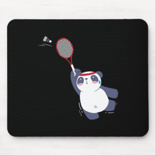Panda Bear Badminton Player Singles Doubles Ace An Mouse Mat