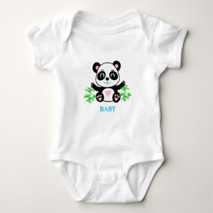 Panda Bear & Bamboo Plants Baby Bodysuit