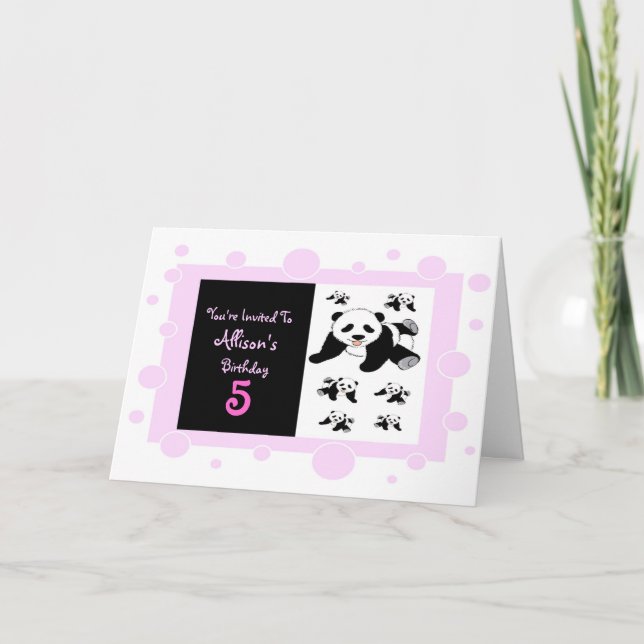 Panda Bear Birthday Invitation (Front)
