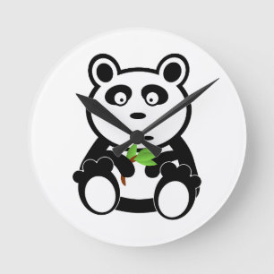 Panda Bear Black White Destiny Gifts Round Clock