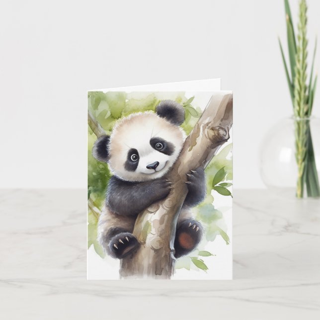 Panda Bear Blank Note Card (Front)