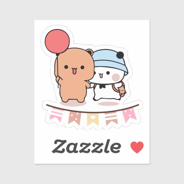 PANDA BEAR, bubu and dudu hugs love balloon KAWAII (Sheet)