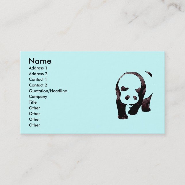 Panda bear business card (Front)
