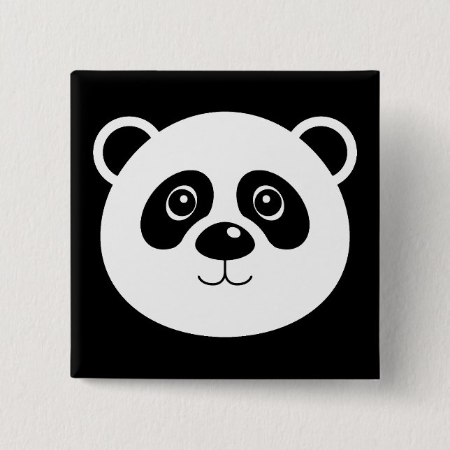Panda Bear Button Badge Pin (Front)