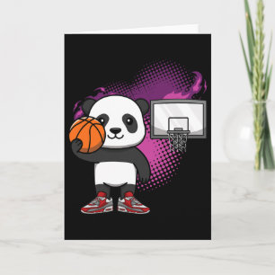 Panda Bear Bysketbyll Player Animal Lover Hoops Dr Card