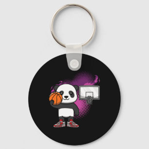 Panda Bear Bysketbyll Player Animal Lover Hoops Dr Key Ring