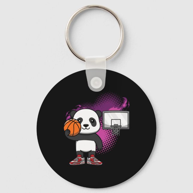 Panda Bear Bysketbyll Player Animal Lover Hoops Dr Key Ring (Front)