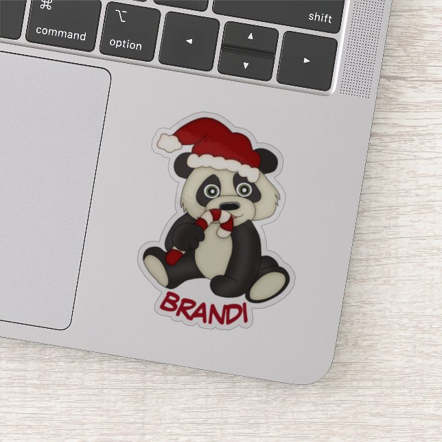 Panda Bear Candy Cane Christmas Contour (Detail)