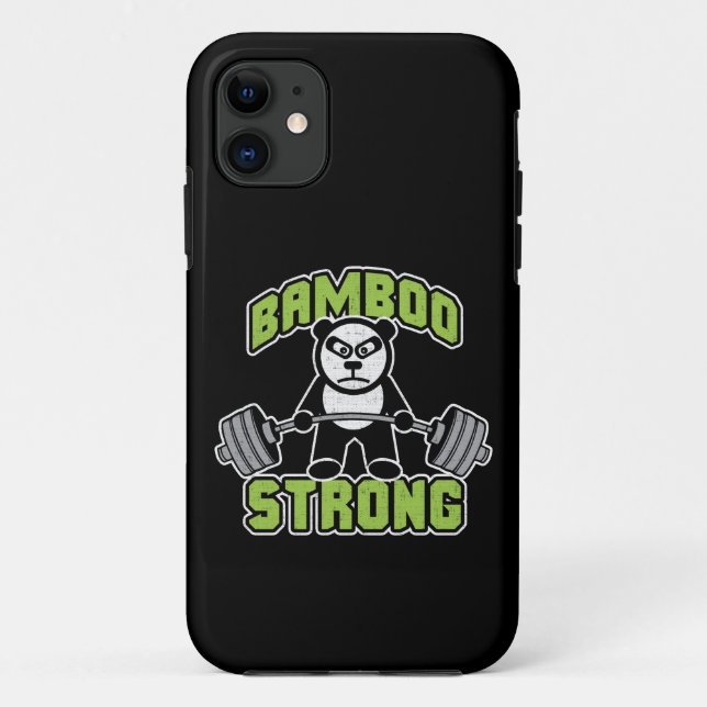 Panda Bear Cartoon - Bamboo Strong - Deadlift Case-Mate iPhone Case (Back)