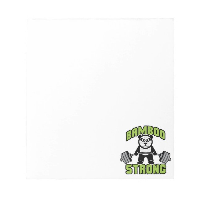 Panda Bear Cartoon - Bamboo Strong - Deadlift Notepad (Front)