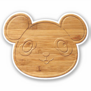 Panda Bear Carved Bamboo Print