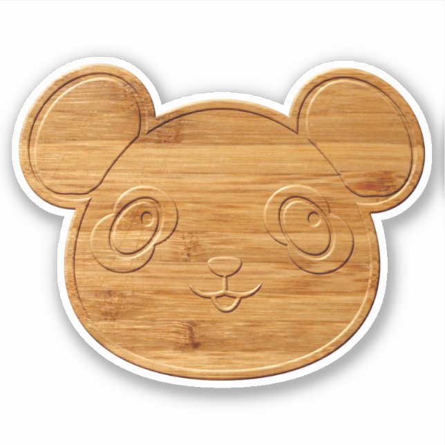 Panda Bear Carved Bamboo Print (Front)