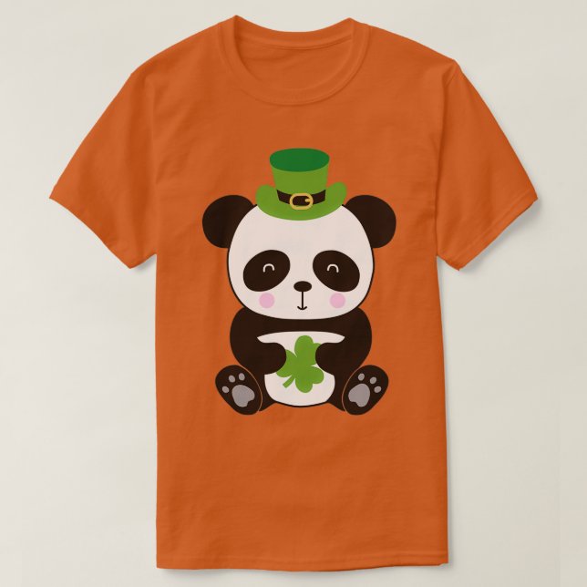 Panda bear celebrating St Patrickx27s Day T-Shirt (Design Front)