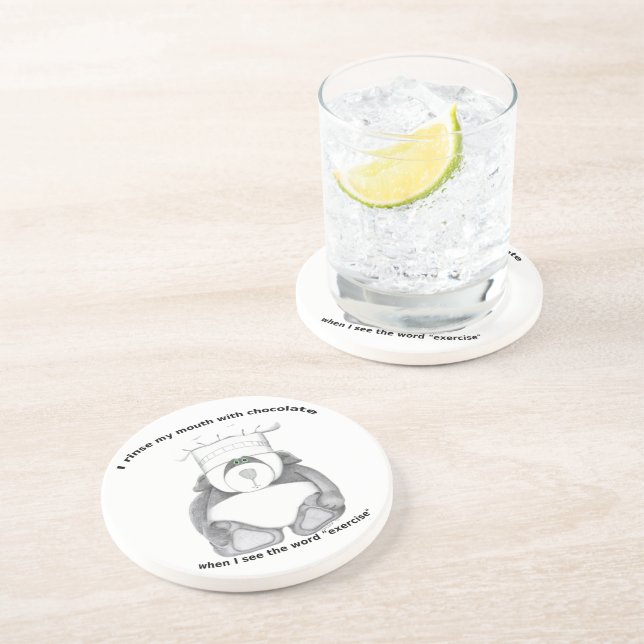 Panda Bear Chef Chocolate Coaster (Side)