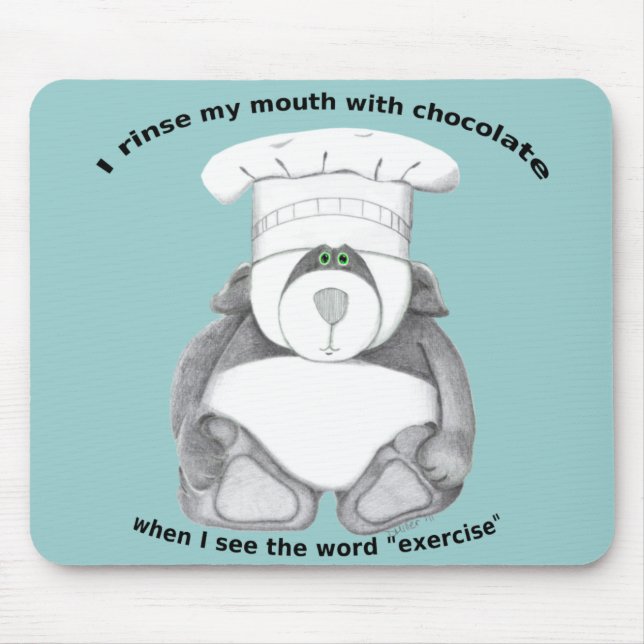Panda Bear Chef Chocolate Mouse Mat (Front)