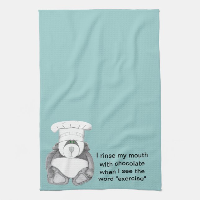 Panda Bear Chef Chocolate Tea Towel (Vertical)