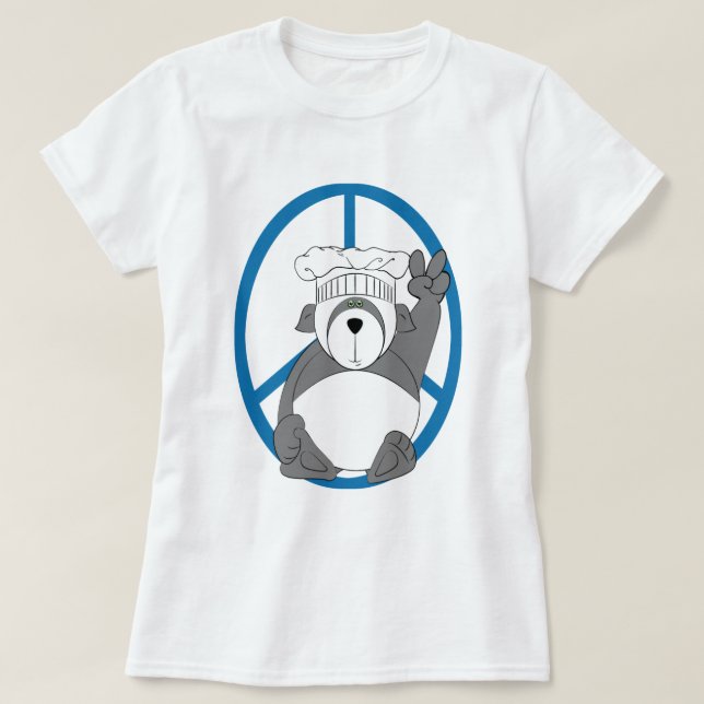 Panda Bear Chef Peace T-Shirt (Design Front)