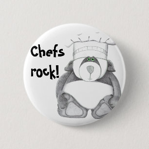 Panda Bear Chef Picture 6 Cm Round Badge