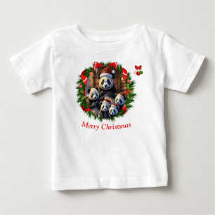 Panda Bear Christmas Baby T-Shirt