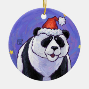 Panda Bear Christmas Ceramic Tree Decoration