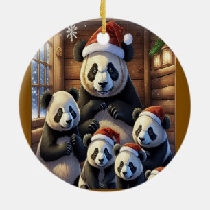Panda Bear Christmas Ceramic Tree Decoration