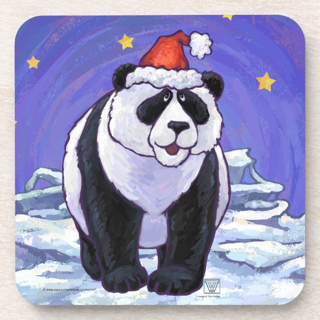 Panda Bear Christmas Coaster (Front)