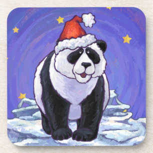 Panda Bear Christmas Coaster