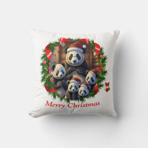 Panda Bear Christmas Cushion
