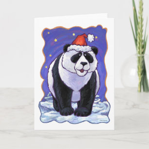 Panda Bear Christmas Holiday Card