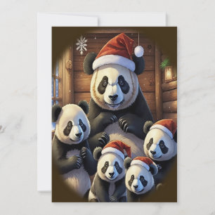 Panda Bear Christmas Invitation