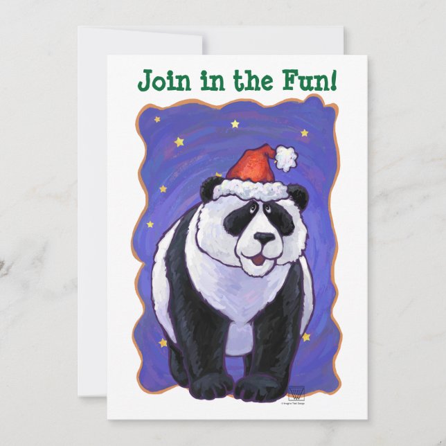 Panda Bear Christmas Invitation (Front)