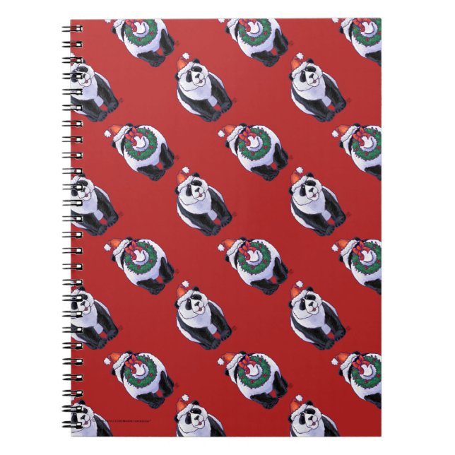 Panda Bear Christmas Notebook (Front)