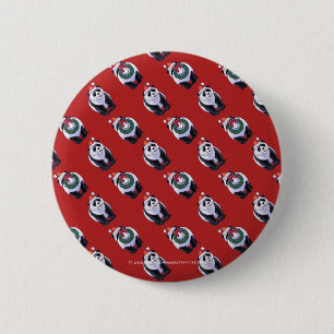 Panda Bear Christmas On Red 6 Cm Round Badge