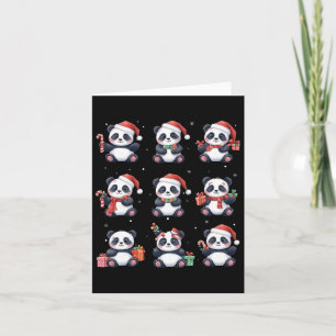 Panda Bear Christmas Santa Hat Funny Animal Lover  Card