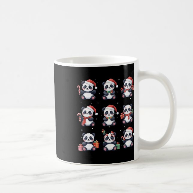Panda Bear Christmas Santa Hat Funny Animal Lover  Coffee Mug (Right)