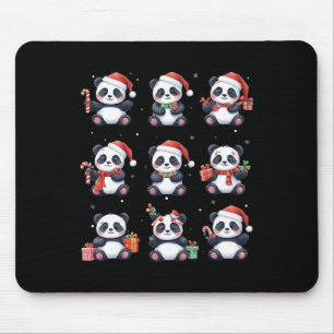 Panda Bear Christmas Santa Hat Funny Animal Lover  Mouse Mat
