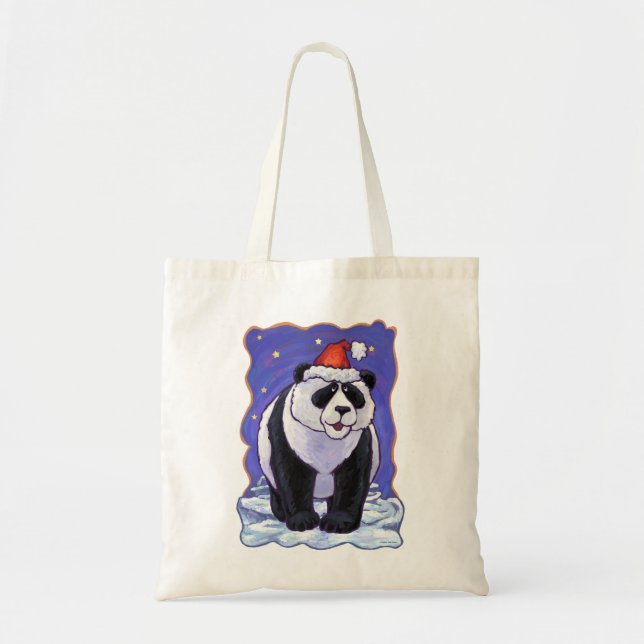 Panda Bear Christmas Tote Bag (Front)